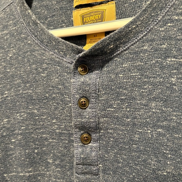 Foundry Blue Fleck Long Sleeve Henley - Picture 6 of 10